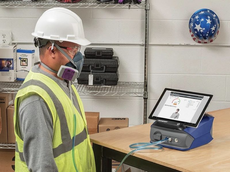 On-site face fit testing carried out at a customer premises in London